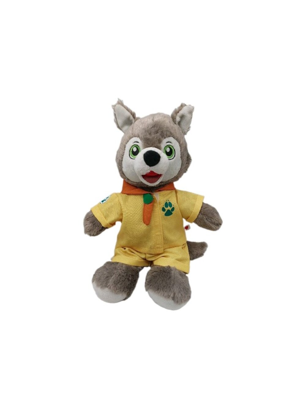 Build A Bear Wiley The Wolf In Yellow Boy Scout Outfit Plush Stuffed Animal 16"